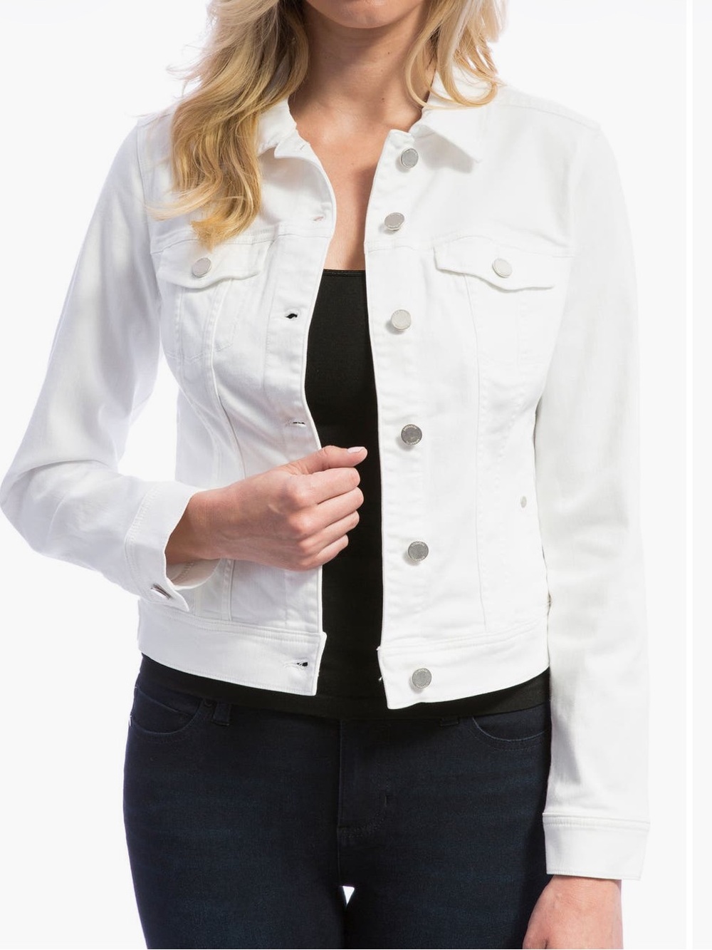 Liverpool Los Angeles Denim Jacket in Bright White